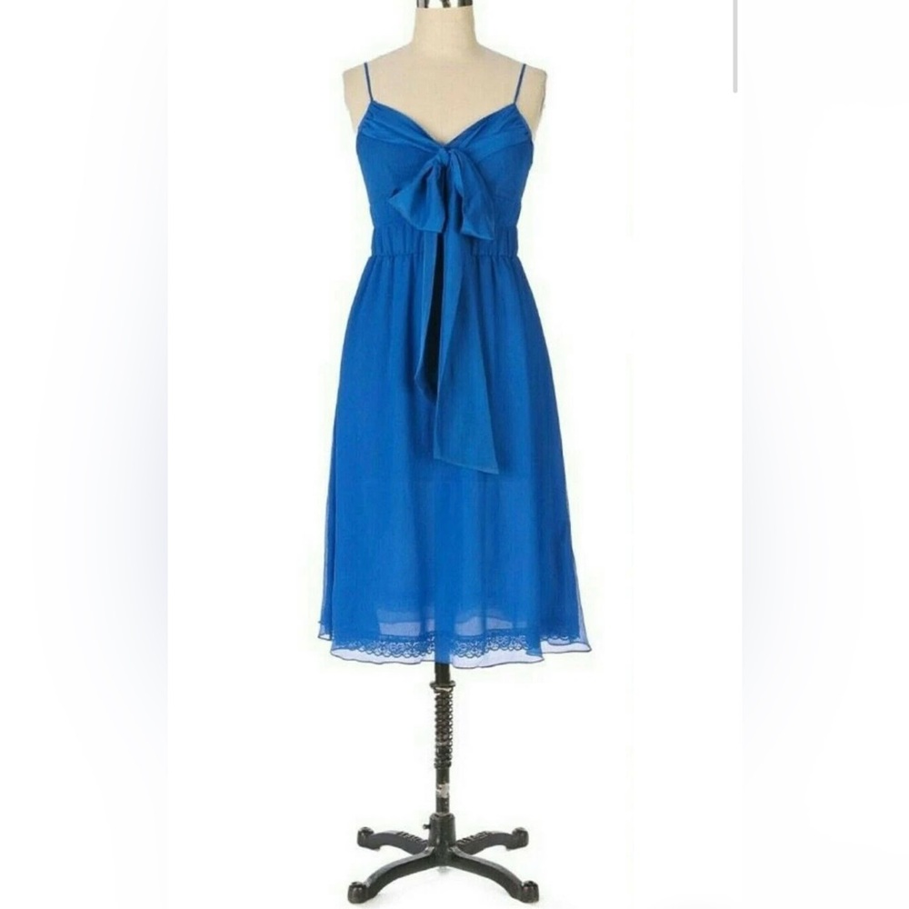 Anthropologie Bright Blue Silk "After-Party Dress" by Moulinette Soeurs
